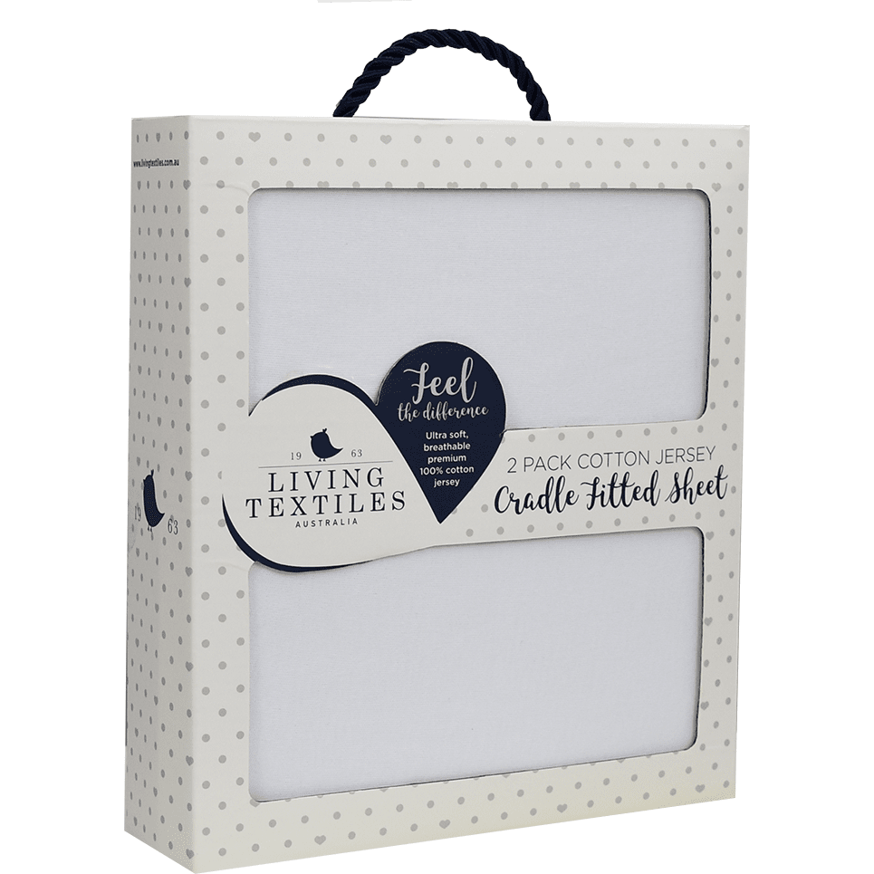 Living Textiles 2-Pack Jersey Fitted Sheets White - Molly's Baby Room