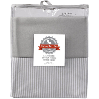 Living Textiles 2 Pack Cradle Fitted Sheet - Jersey - Molly's Baby Room