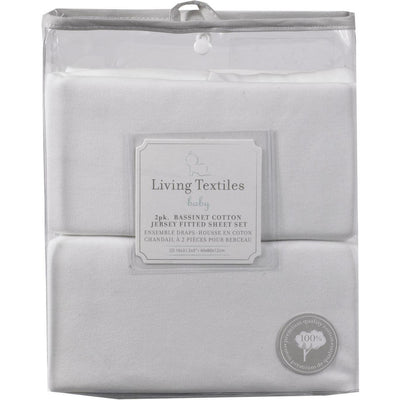 Living Textiles 2 Pack Bassinet Fitted Sheet - Jersey - Molly's Baby Room