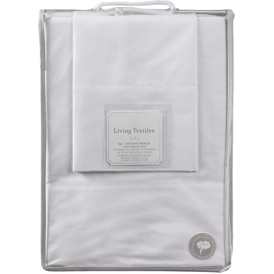 Living Textiles 3 Piece Cot Sheet Set Poplin - Molly's Baby Room