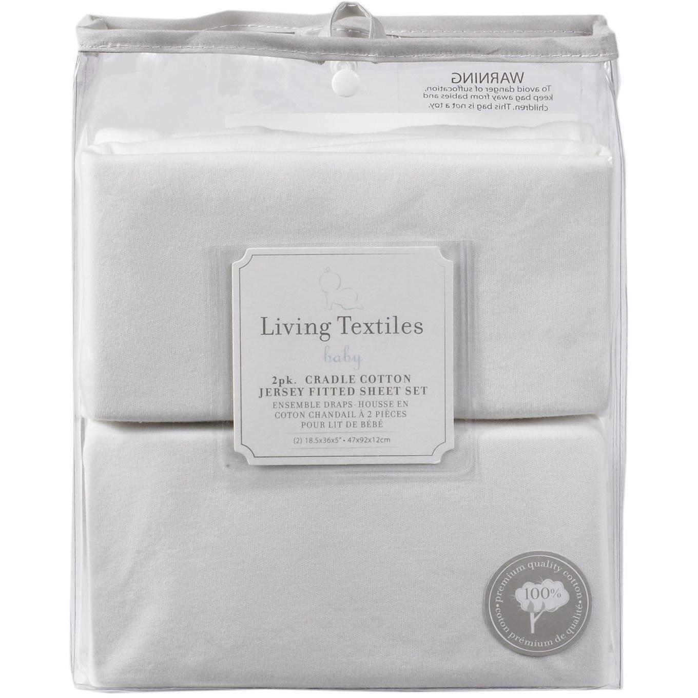 Living Textiles 2 Pack Cradle Fitted Sheet - Jersey - Molly's Baby Room