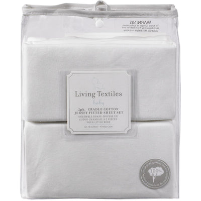 Living Textiles 2 Pack Cradle Fitted Sheet - Jersey - Molly's Baby Room