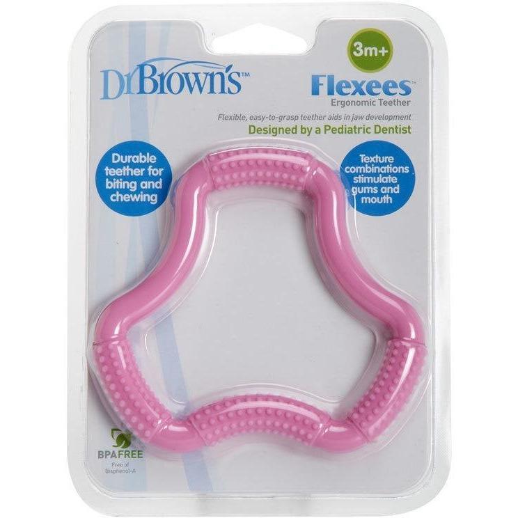 Dr Brown's Flexees A Shaped Teether Pink - Molly's Baby Room