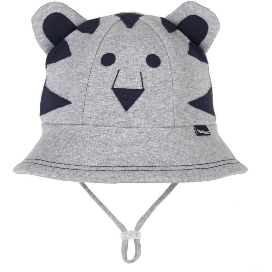 Bedhead Lil' Tiger Baby Bucket Hat with Strap - Grey Marle - Molly's Baby Room