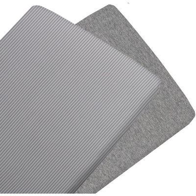 Living Textiles 2-Pack Jersey Fitted Sheets - Grey Stripe/Melange - Molly's Baby Room