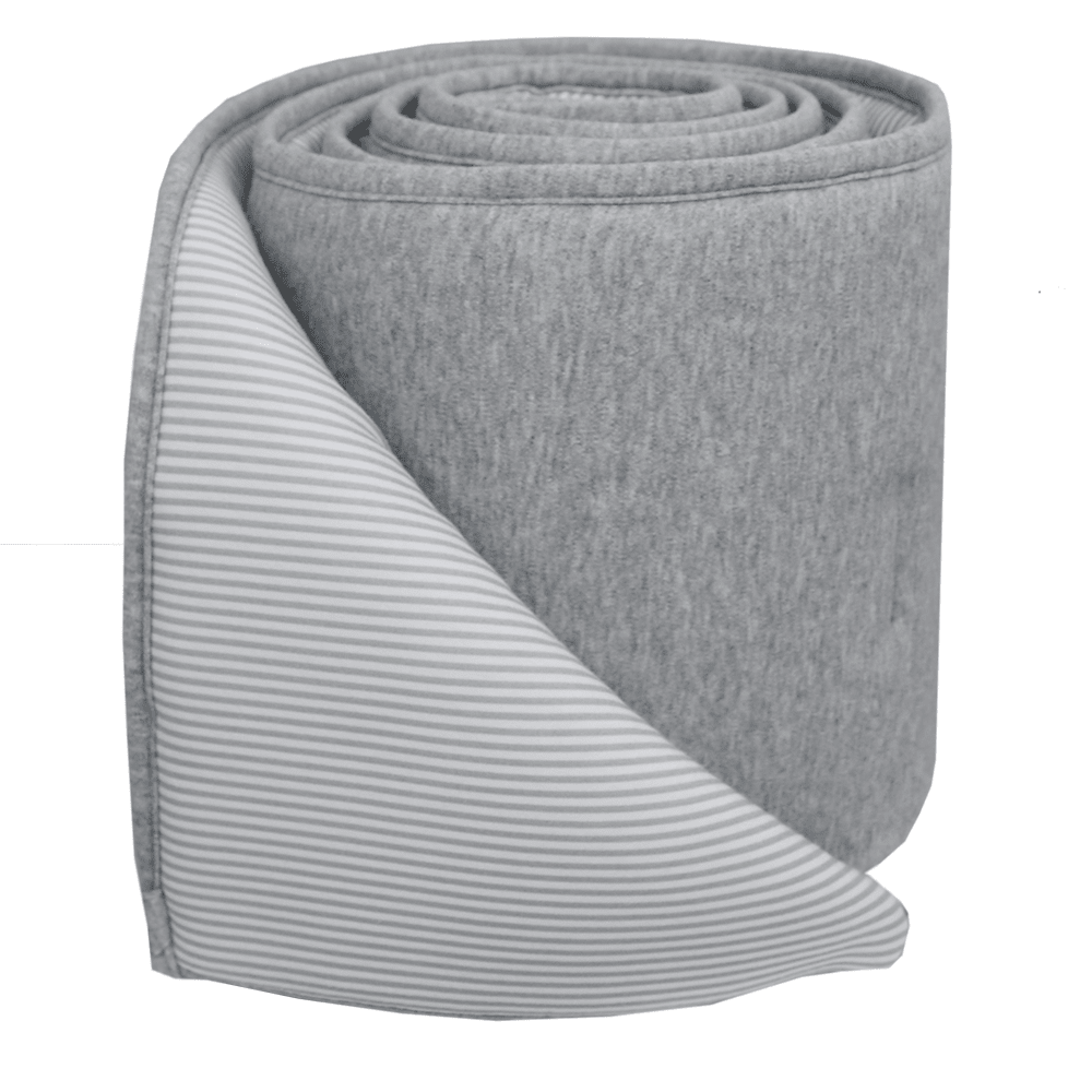 Living Textiles 2-Piece Jersey Bumper Set - Grey Stripe/Melange - Molly's Baby Room