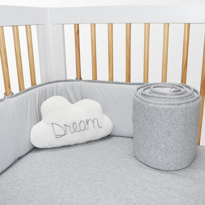 Living Textiles 2-Piece Jersey Bumper Set - Grey Stripe/Melange - Molly's Baby Room