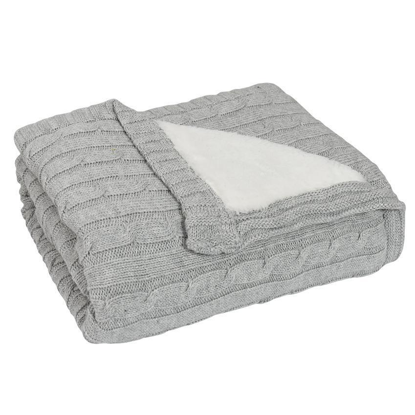 Living Textiles Cable Knit Sherpa Blanket - Molly's Baby Room