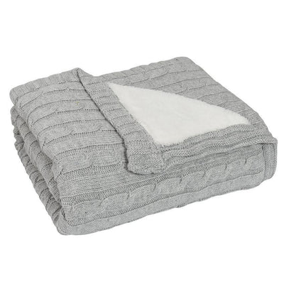 Living Textiles Cable Knit Sherpa Blanket - Molly's Baby Room