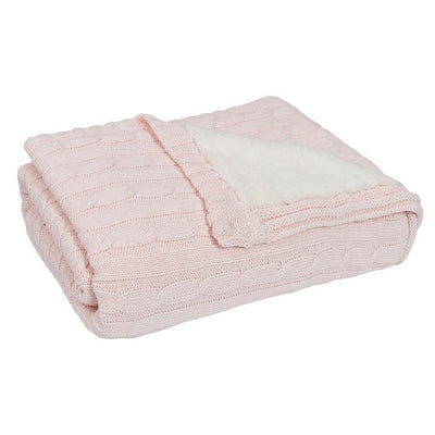 Living Textiles Cable Knit Sherpa Blanket - Molly's Baby Room