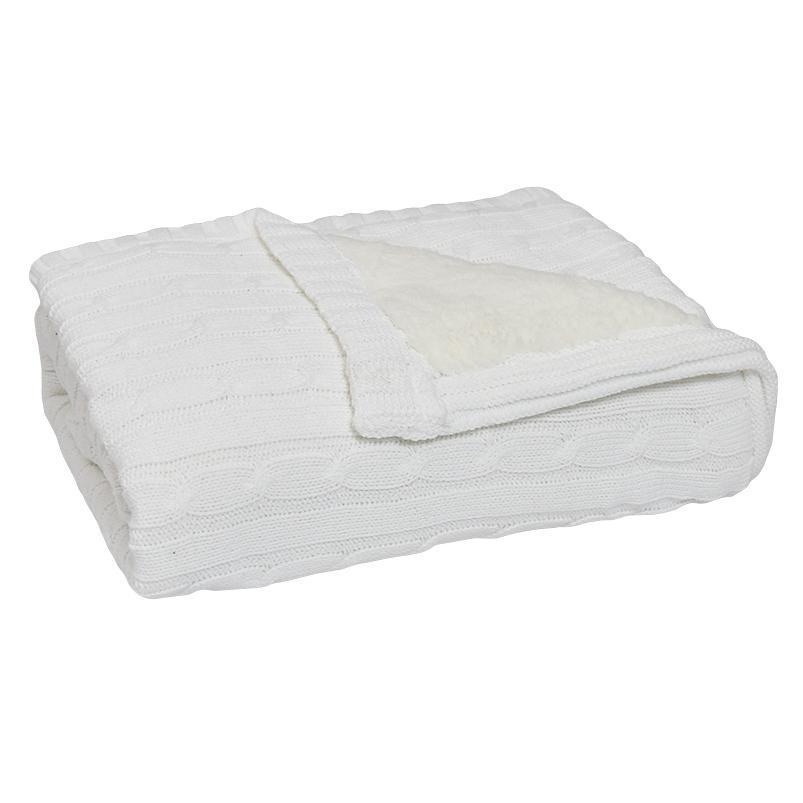 Living Textiles Cable Knit Sherpa Blanket - Molly's Baby Room