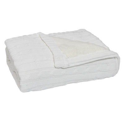 Living Textiles Cable Knit Sherpa Blanket - Molly's Baby Room