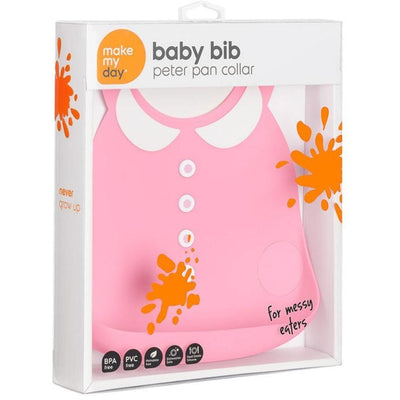 Make My Day Baby Bib - Peter Pan Pink - Molly's Baby Room