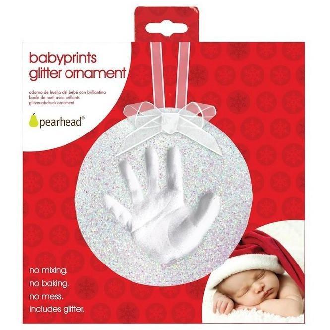 Baby prints Christmas  Glitter Ornament - Molly's Baby Room