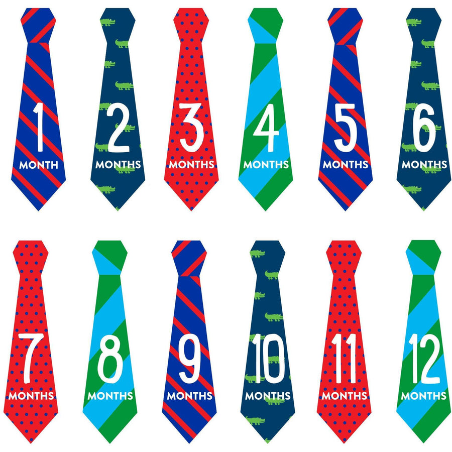 Pearled Baby's First Year Tie Stickers - Molly's Baby Room