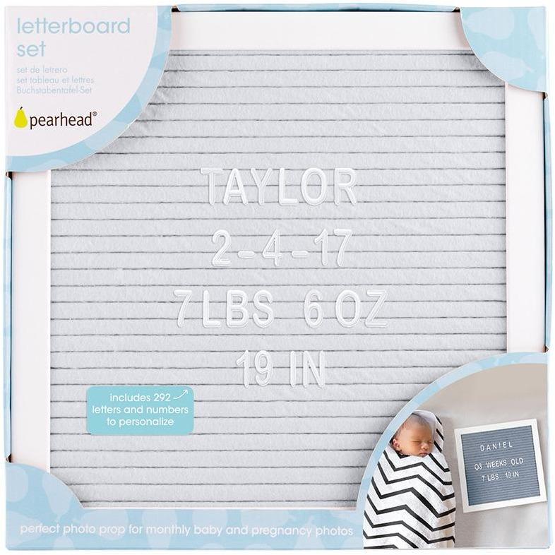 Pearhead–Letter Board, Grey - Molly's Baby Room