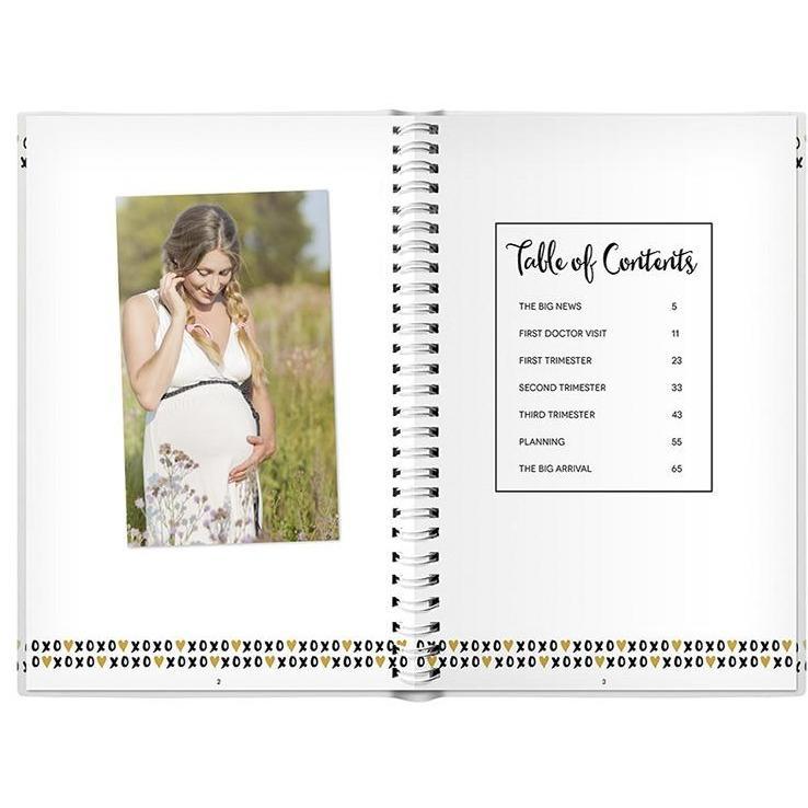 Pearhead Pregnancy journal Black, White & Gold - Molly's Baby Room