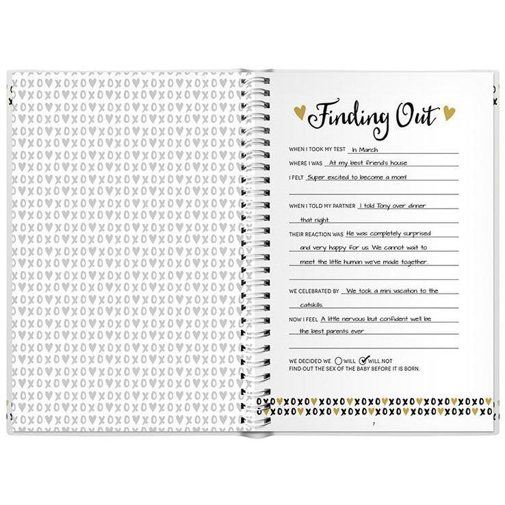 Pearhead Pregnancy journal Black, White & Gold - Molly's Baby Room