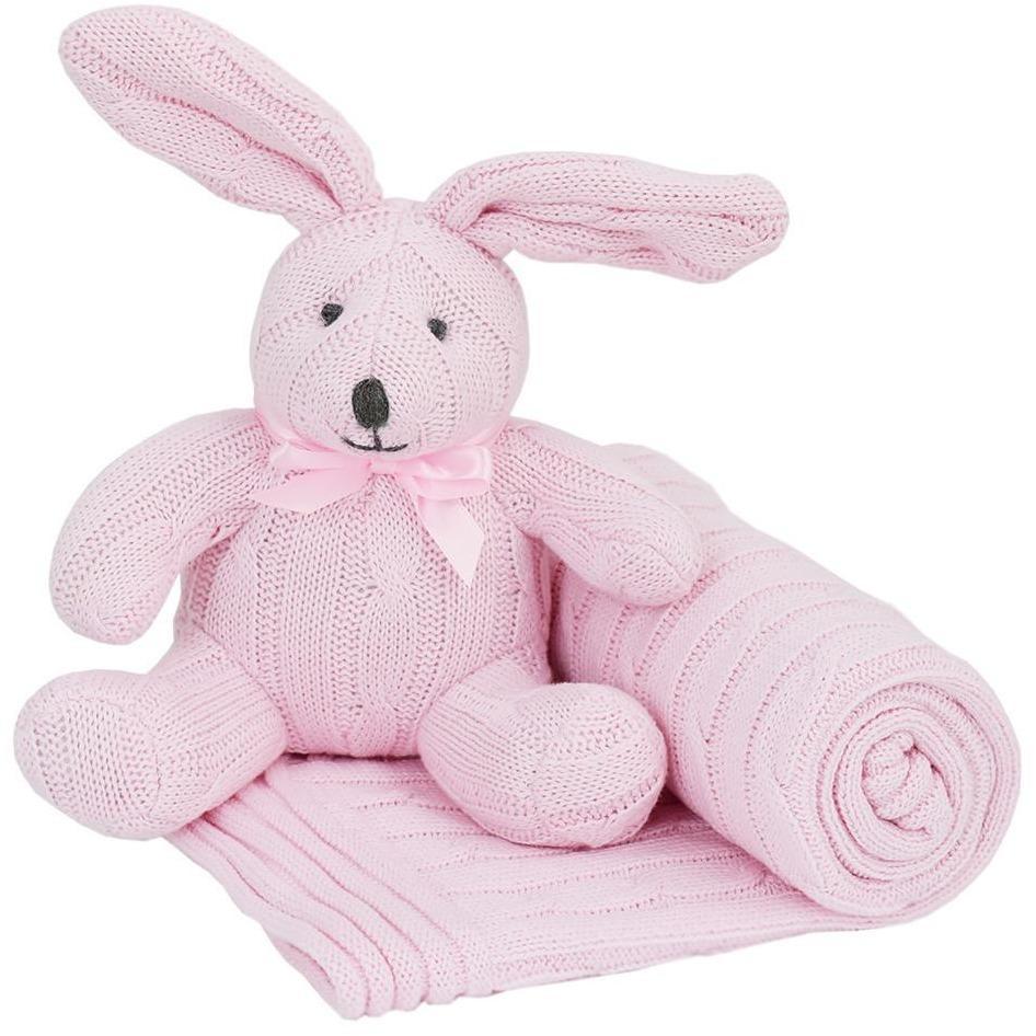 Living Textiles Cable Knit Blanket & Toy Set - Molly's Baby Room