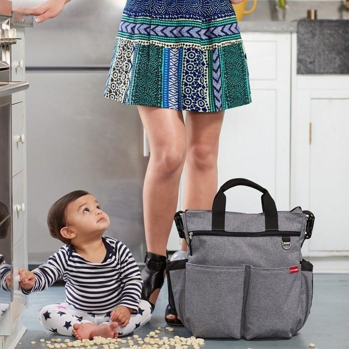 Skip Hop Duo Signature Diaper Bag - Heather Grey - Molly's Baby Room