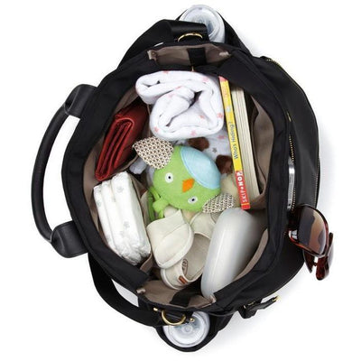 Skip Hop Chelsea Downtown Chic Diaper Satchel - Black - Molly's Baby Room