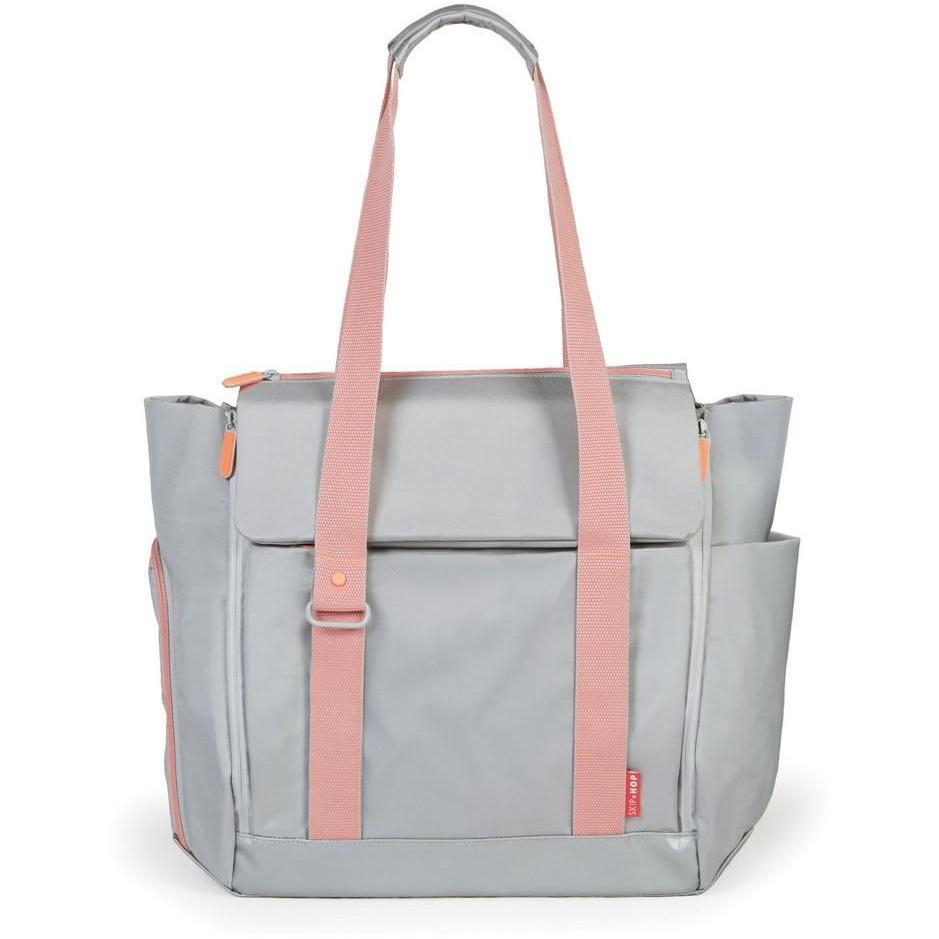 Skip Hop FIT All-Access Diaper Tote - Platinum/ Coral - Molly's Baby Room