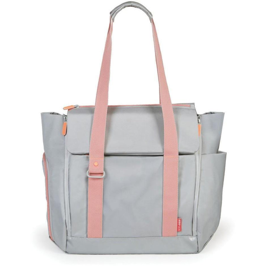 Skip Hop FIT All-Access Diaper Tote - Platinum/ Coral - Molly's Baby Room