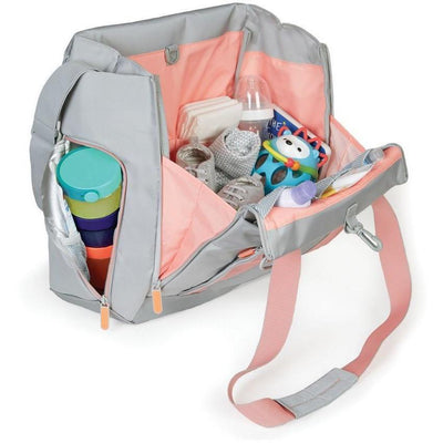Skip Hop FIT All-Access Diaper Tote - Platinum/ Coral - Molly's Baby Room