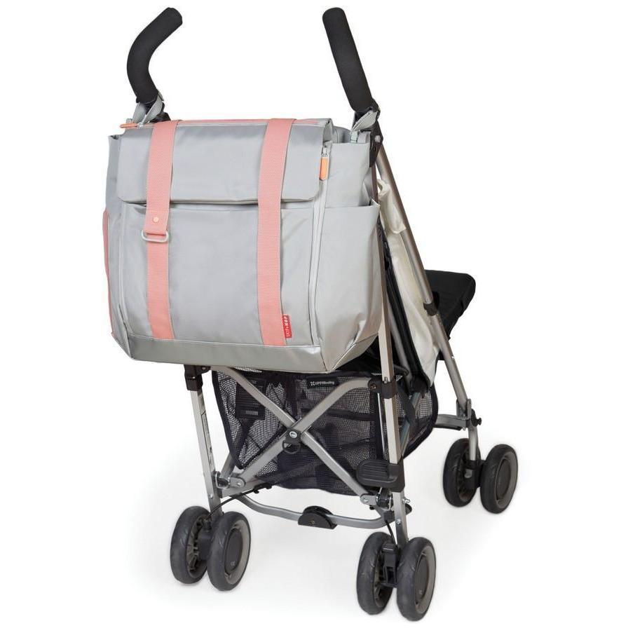 Skip Hop FIT All-Access Diaper Tote - Platinum/ Coral - Molly's Baby Room