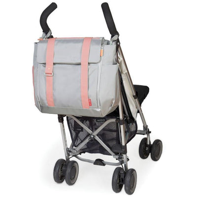Skip Hop FIT All-Access Diaper Tote - Platinum/ Coral - Molly's Baby Room