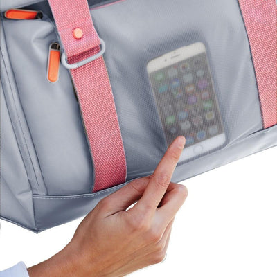 Skip Hop FIT All-Access Diaper Tote - Platinum/ Coral - Molly's Baby Room