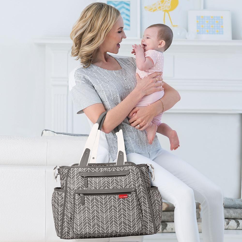 Skip Hop Grand Central Take-it-all Diaper Bag - Grey Feather - Molly's Baby Room