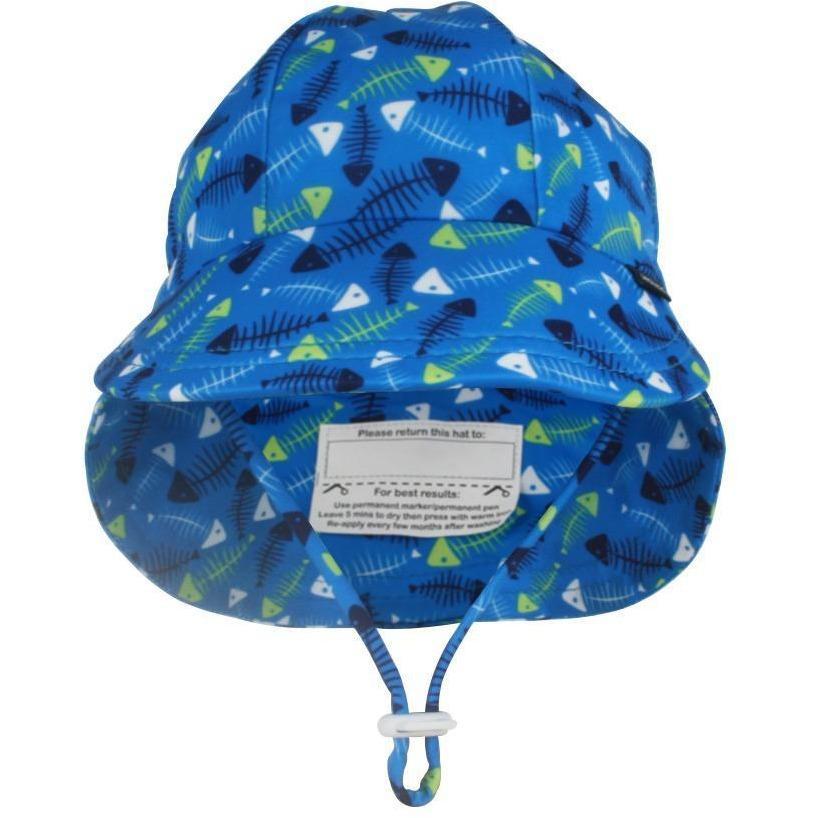 Bedhead Boys Legionnaire UPF50+ Swim Hat 'Fish Bones' Print - Molly's Baby Room