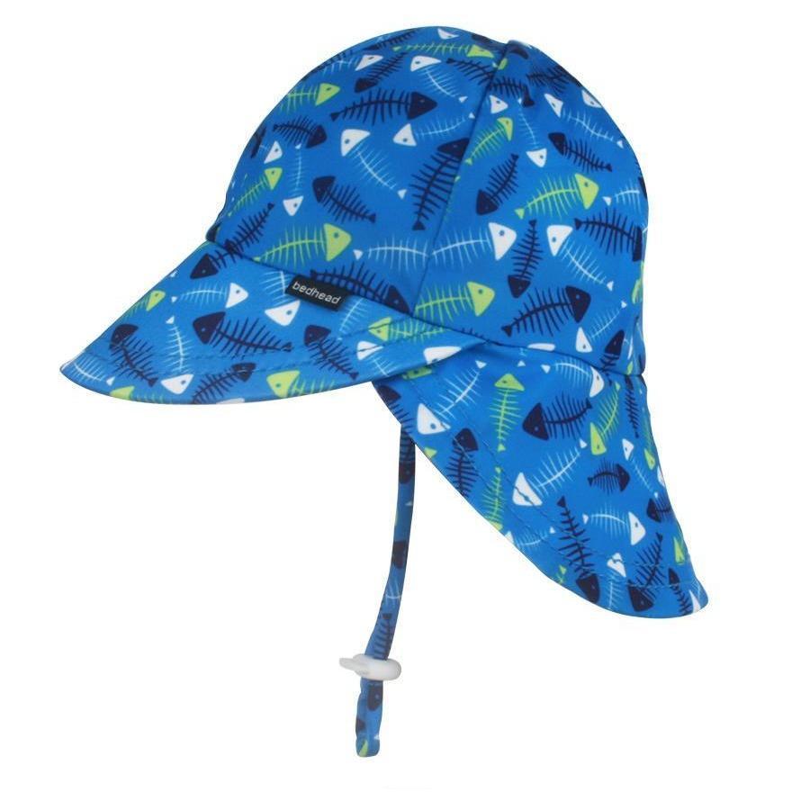 Bedhead Boys Legionnaire UPF50+ Swim Hat 'Fish Bones' Print - Molly's Baby Room