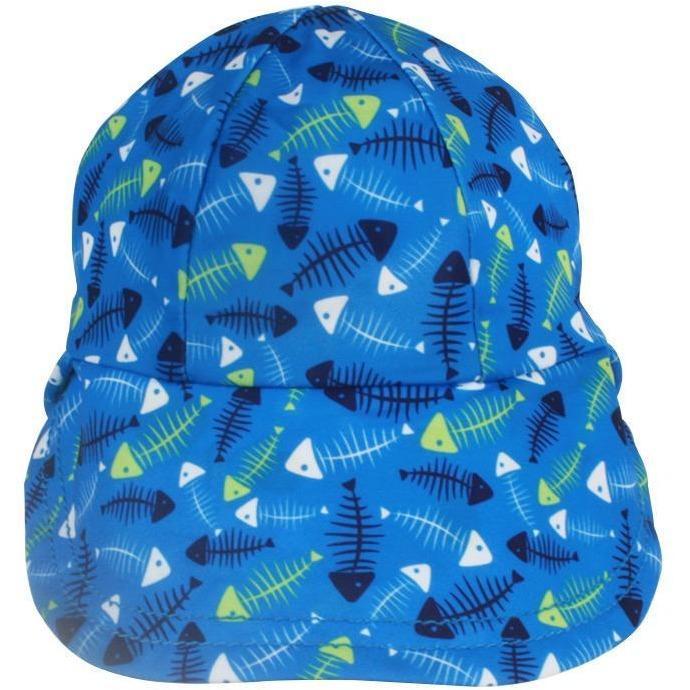 Bedhead Boys Legionnaire UPF50+ Swim Hat 'Fish Bones' Print - Molly's Baby Room