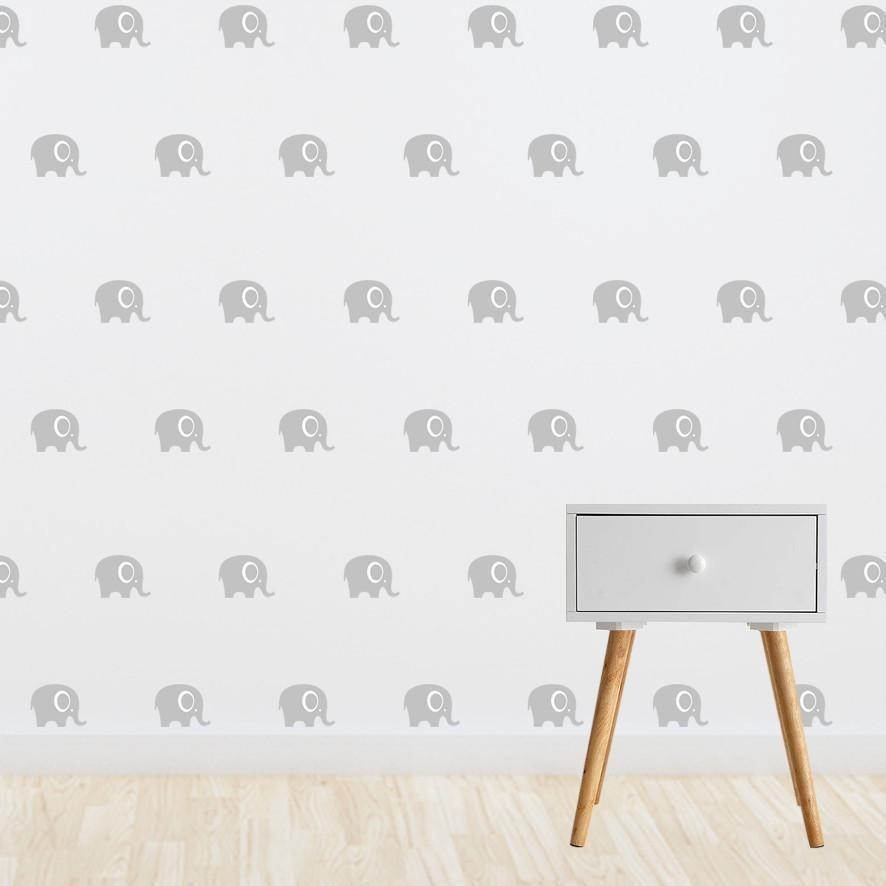 Living Textiles Wall Decals - Grey Elephants - Molly's Baby Room