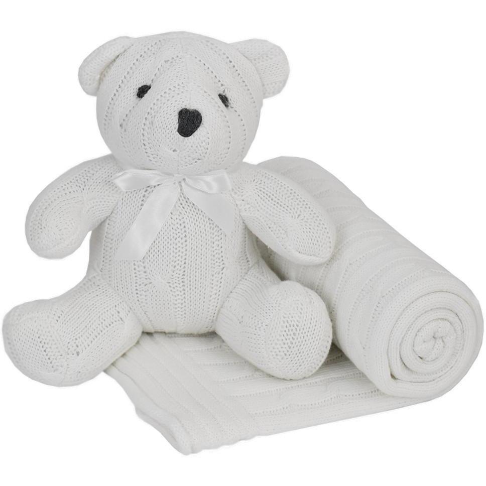 Living Textiles Cable Knit Blanket & Toy Set - Molly's Baby Room