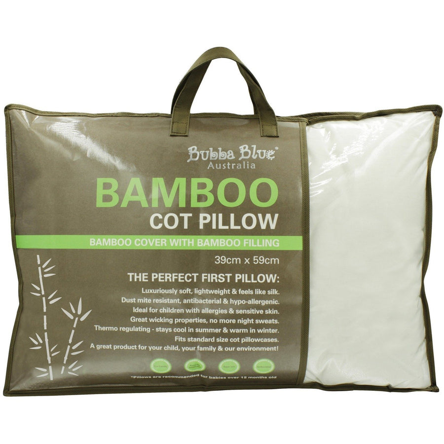 Bubba Blue Bamboo - White - Cot Pillow - Bamboo filling & casing with bamboo pillowcase - Molly's Baby Room