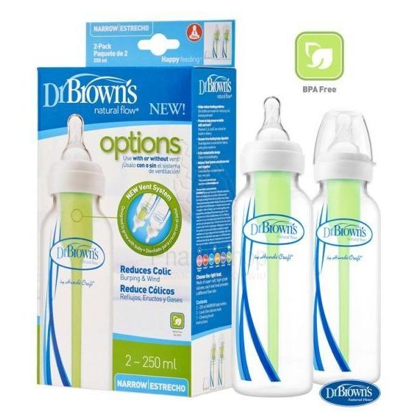 Dr Brown's Standard Narrow Twin OPTIONS Bottle 250ml - Molly's Baby Room