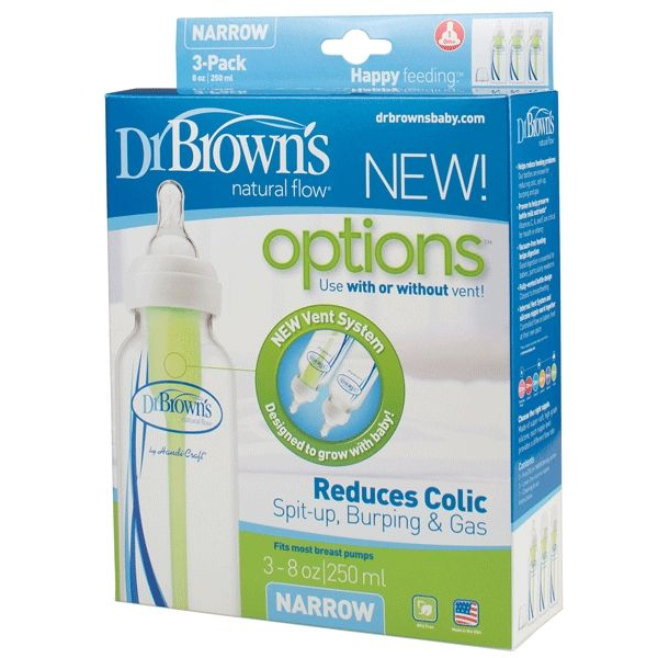 Dr Browns 250ml Narrow Neck Bottles Options - 3 Pack - Molly's Baby Room