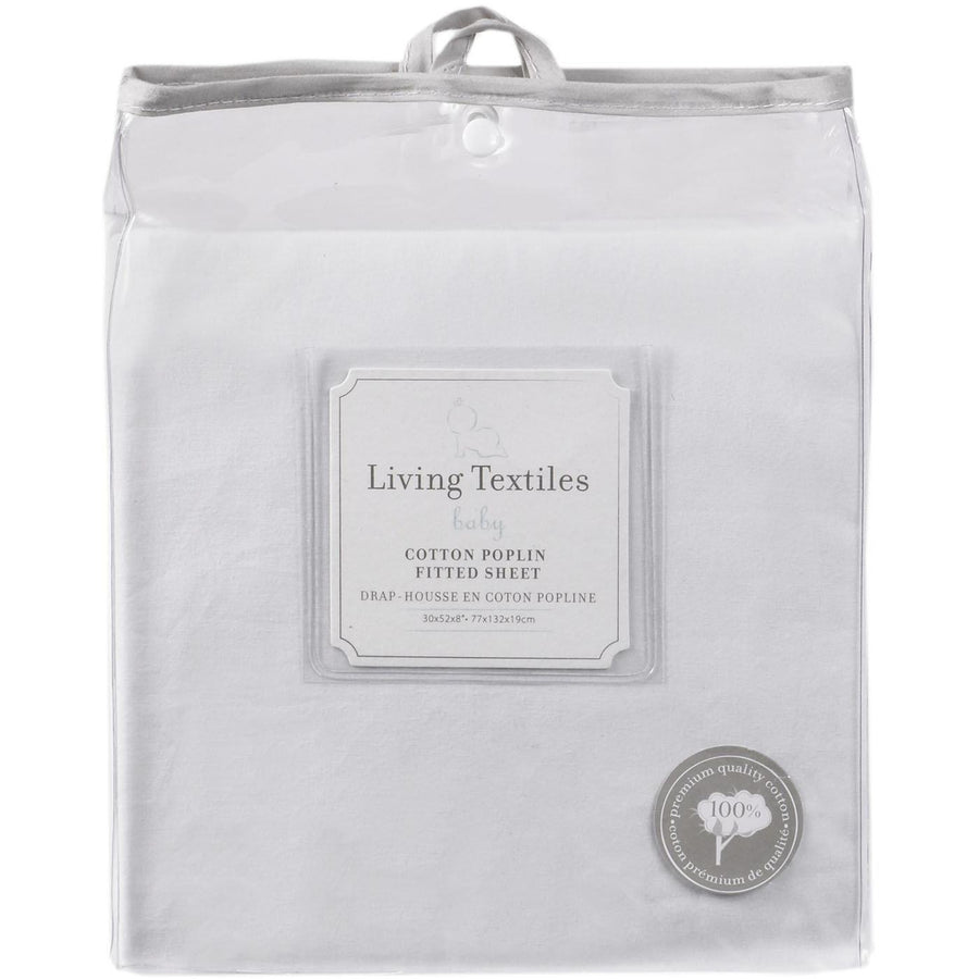 Living Textiles Cot Fitted Sheet Poplin - Molly's Baby Room