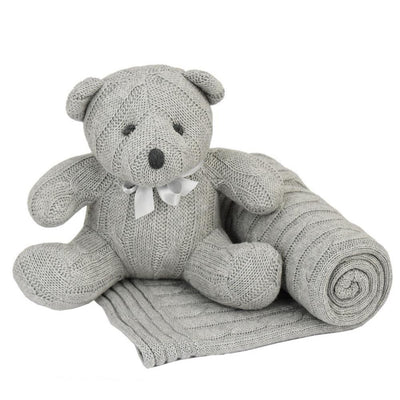 Living Textiles Cable Knit Blanket & Toy Set - Molly's Baby Room