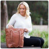 Vanchi Lucca Mini Tote in Chestnut - Molly's Baby Room