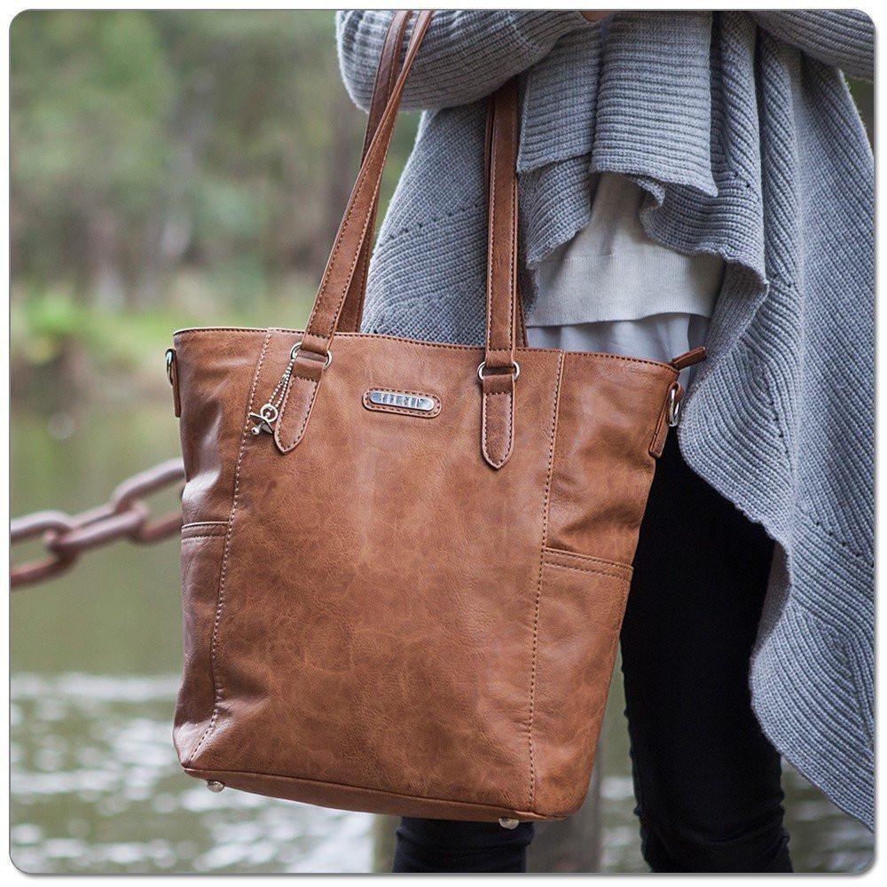 Vanchi Capri Tote in Tan - Molly's Baby Room