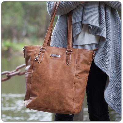 Vanchi Capri Tote in Tan - Molly's Baby Room