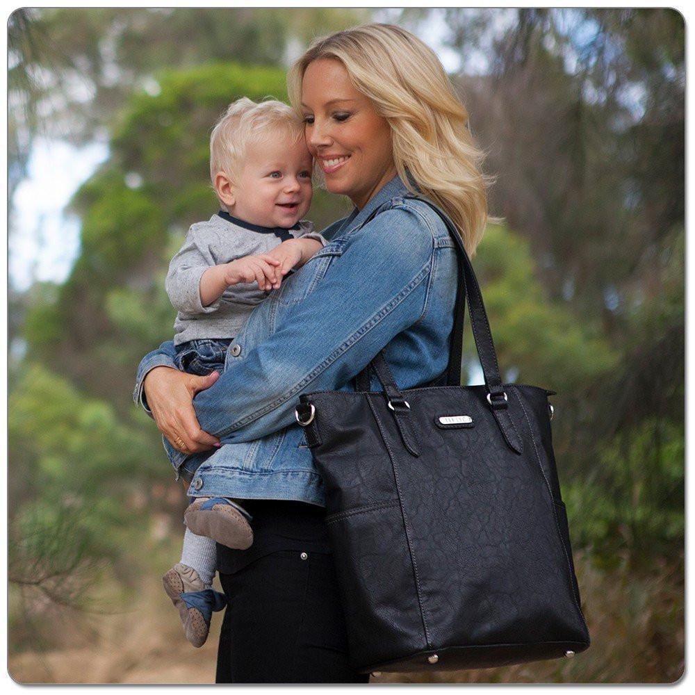 Vanchi Capri Tote in Black - Molly's Baby Room