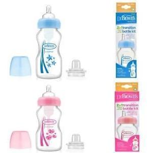 Dr. Brown' s Wide-Neck 2-in-1 Transition Bottle Kit - Molly's Baby Room