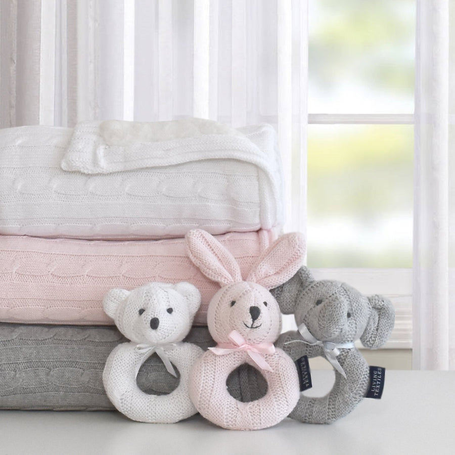 Living Textiles Cable Knit Rattle - Molly's Baby Room