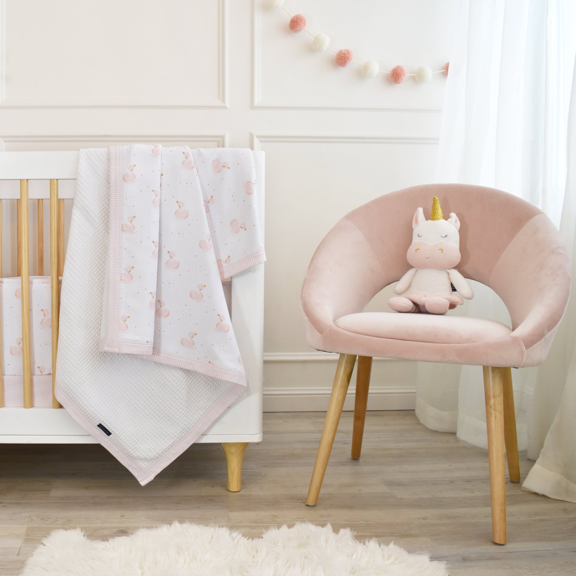 Living Textiles Waffle Jersey Cot Blanket - Molly's Baby Room