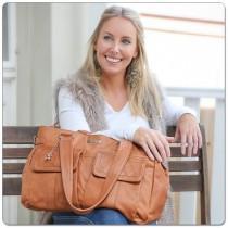 Vanchi Sydney Satchel-Tan - Molly's Baby Room